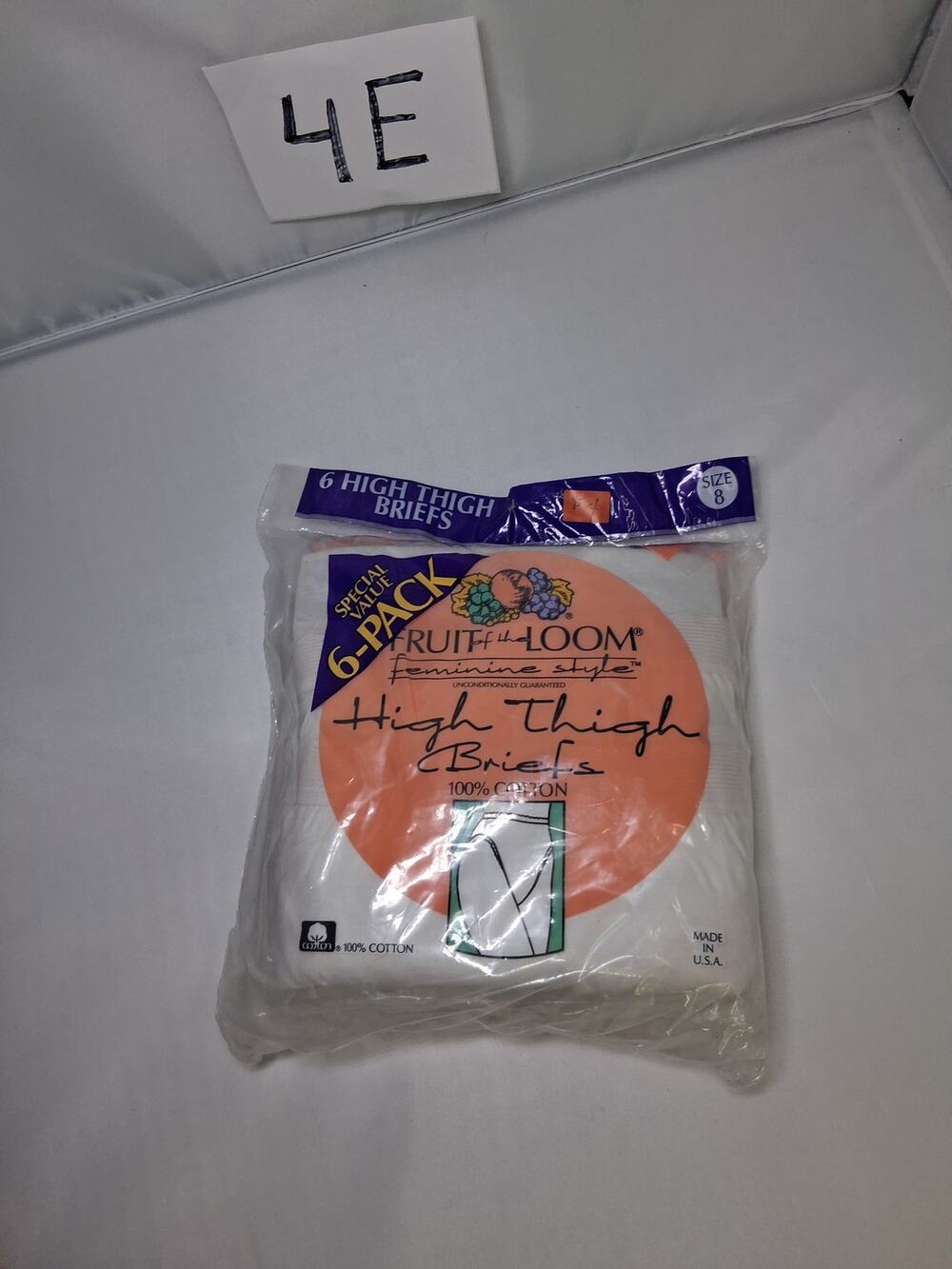4E Vintage NOS Fruit of the Loom Feminine Style High Thigh Brief Size 8 6pk